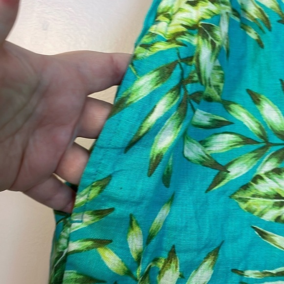 C&C California Tropical Foliage Linen Maxi Skirt Side Slits size L - Picture 8 of 15
